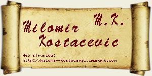 Milomir Kostačević vizit kartica